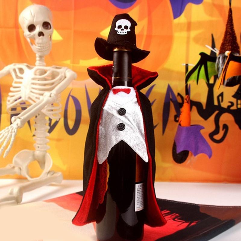 Washable Cloth Wine Bottle Sleeve Halloween Decoration Tabletop Accessory For Wine Containers And Vases