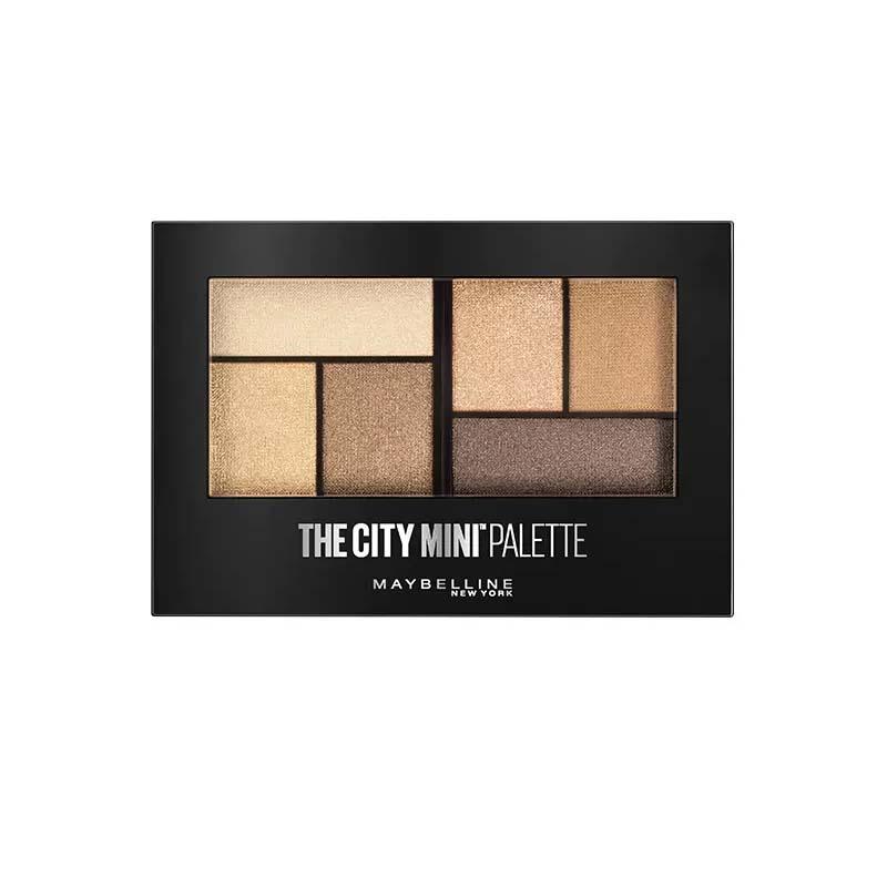 Maybelline The city mini палитра палетка теней для век натуральная коррекция глаз Шестицветная палитра теней для век цвета бобовой пасты с розовым оттенком-зачарованный момент коричневый