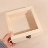 Retro Jewelry Box Rectangular Desktop Organizer Clamshell Container Wooden Storage Box  Family