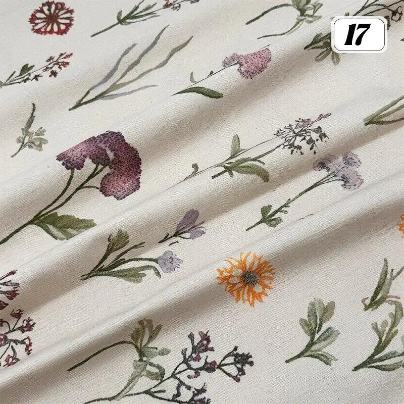 Bomull Linne Tyg Kinesisk Stil Retro Tryckt Klänning Hanfu Sömnad Hantverk DIY Cheongsam Klänning Hanfu Sömnadstyg Kläder Försörjning