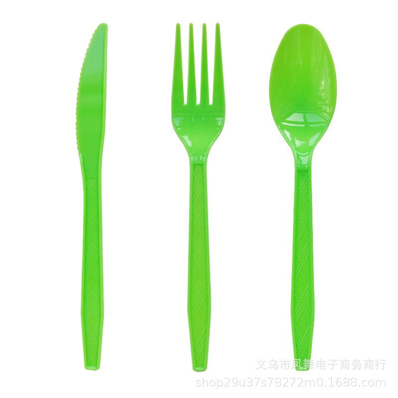 Colorful Gold Prints Colorful Plastic Knives, Forks And Spoons Dining Table Supplies Disposable Knives, Forks And Spoons Party Tableware