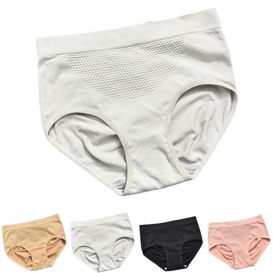Women Panties Seamless Honey Comb Hole Comfortable Hand-supported Hip Design Panties for Daily Wear