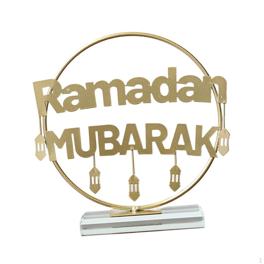 Ramadan Decoration ,2D Eid Mubarak Decor ,Castle Table Sign, Flat Desktop Ornament for Bedroom