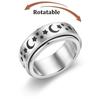Copper Color Spinning Anxiety Rings for Men Women Star Moon Relaxing Ring 2025 Stainless Steel Anti Stress Rings Knuckle Zircon