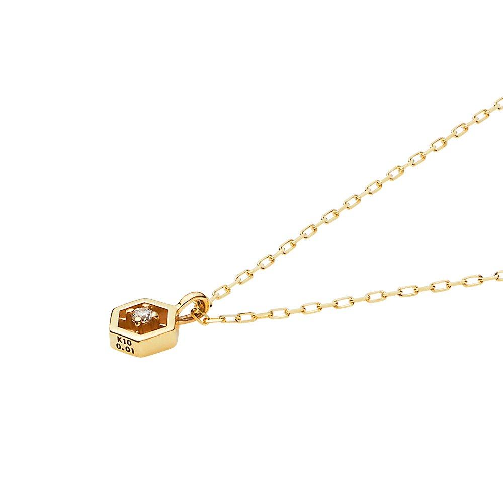 Vendome Aoyama TOOLS Clockwise k10YG SV925 Diamond Pair Necklace Hexagon HJVD0003 VA L.A.H.
