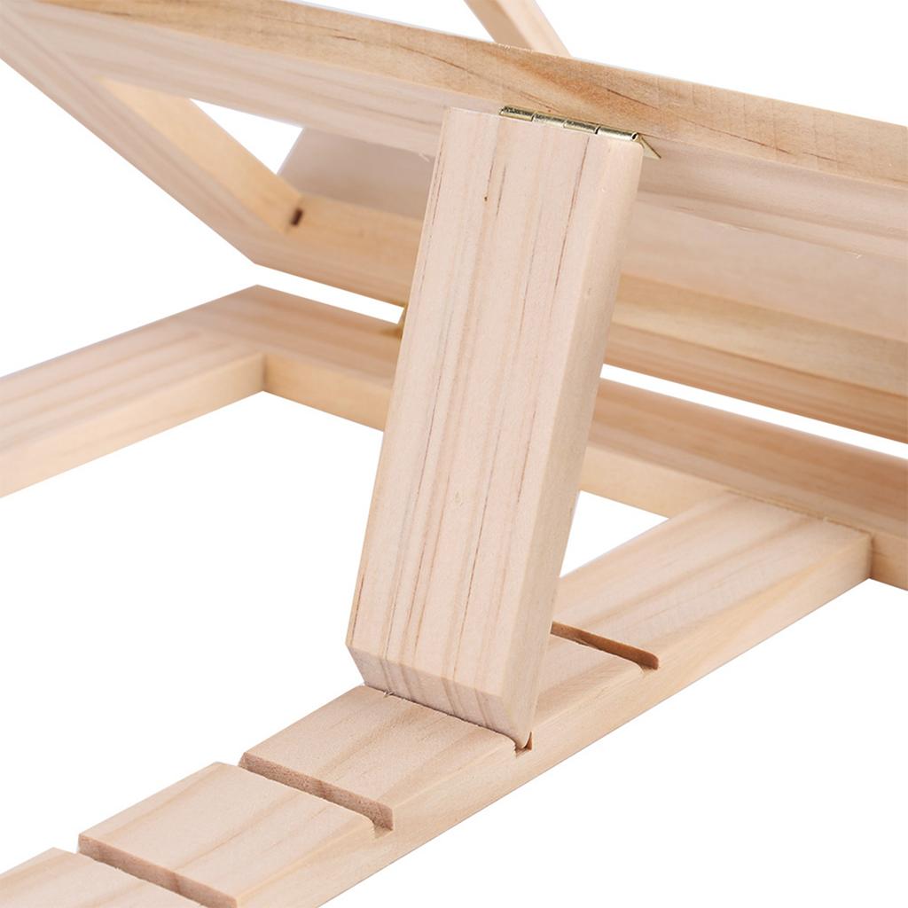 Multi Functional Wooden Book Reading Rack Kitchen Cookbook Stand Holder