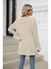 2024 Autumn/Winter Solid Color Long-Sleeve Pocket Cardigan Knitwear