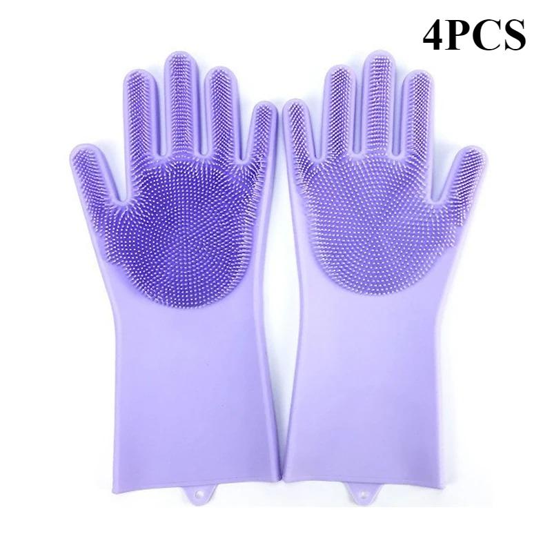 Pet Grooming Cleaning Gloves Dog Cat Bathing Shampoo Glove Scrubber Magic Dishwashing Cleanner Sponge Silicon Hair Removal Glove
