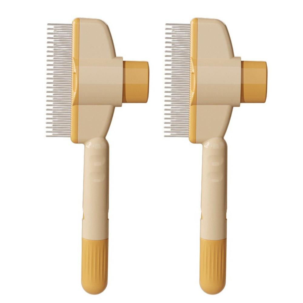 

2 шт. Кнопка очистки одним нажатием Щетки для груминга питомцев Инструмент для удаления колтунов у кошек Кошки с длинной шерстью 2Pcs Yellow