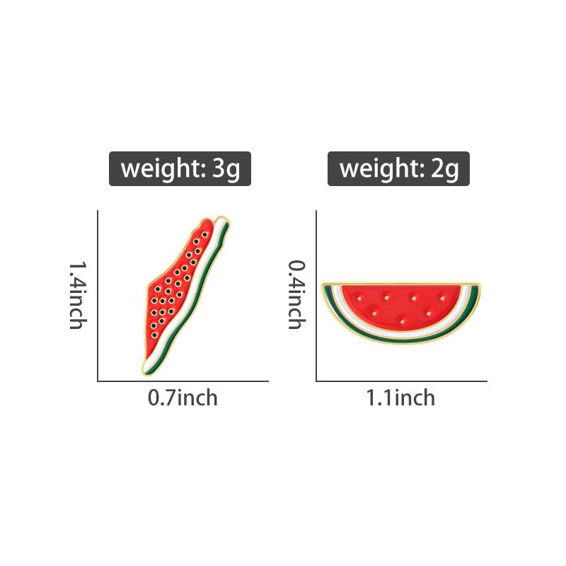Watermelon Enamel Pins World Peace and Love Brooches Lapel Badges Clothes Cartoon Fruit Jewelry Gift for Friends