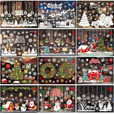 Xmas Home Snowflake Snowman Merry Christmas Wall Sticker Murals Home Decals Christmas Window Stickers