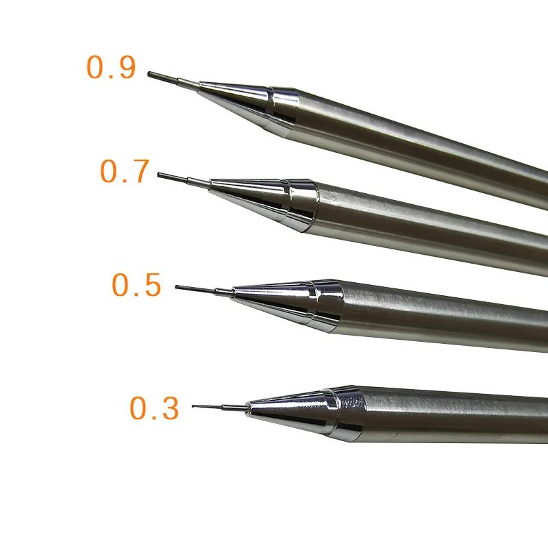 Vollmetall-Druckbleistift 0,3 mm/0,5 mm/0,7 mm/0,9 mm Hohe Qualität HB Automatik-Bleistifte Schreib-Schul-Bleistifte Bürobedarf
