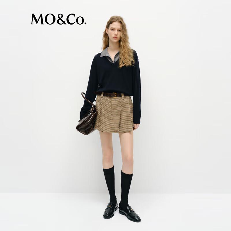 MO&Co. Pleated Plaid A-Line Skirt Shorts