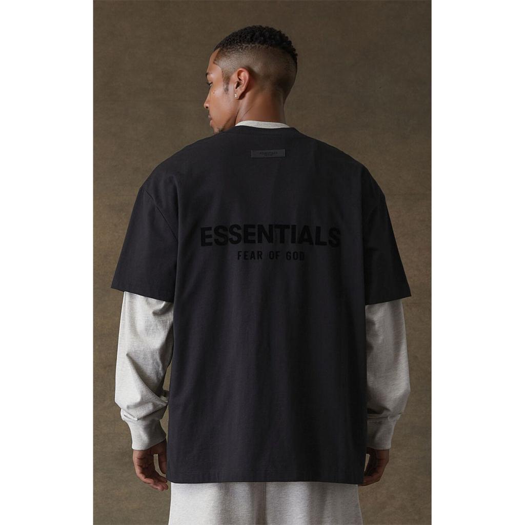 Fear Of God Essentials SS21 Short Sleeve Tee With Logo Unisex Tops Black FOG-SS21-629