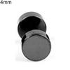 Boucles d'oreilles Punk Cool rondes en acier inoxydable noir pour hommes et femmes, Piercing d'oreille 3mm - 14mm