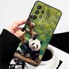 Cartoon Anime Panda Cute Phone Case For Samsung A73 A72 A71 A55 A54 A53 A52 A51 A13 A22 A16 A15 A12 A14 A26 A07 5G Black