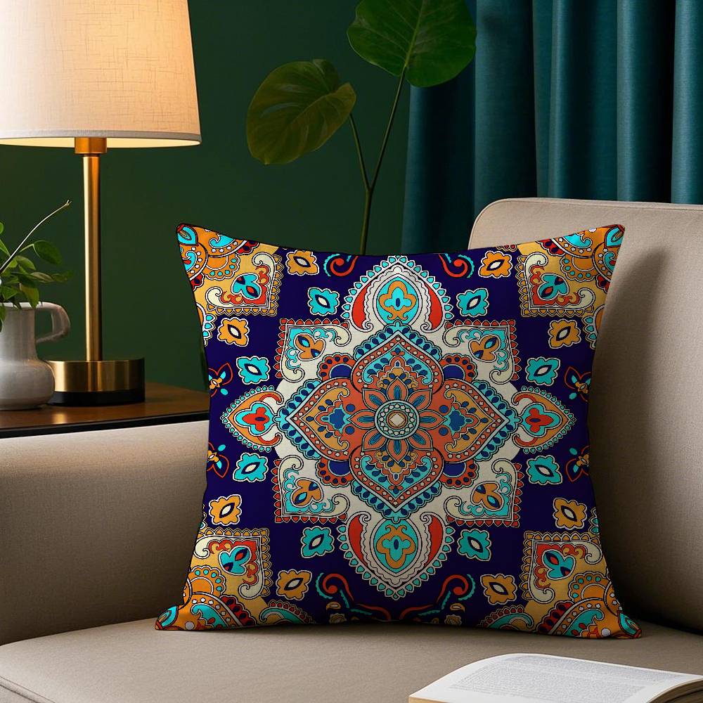 Bohemian Ethnic Decorative Pillow Case Short Plush Print Cushion Cover Square Throw Pillow Covers Sofa Home Decor