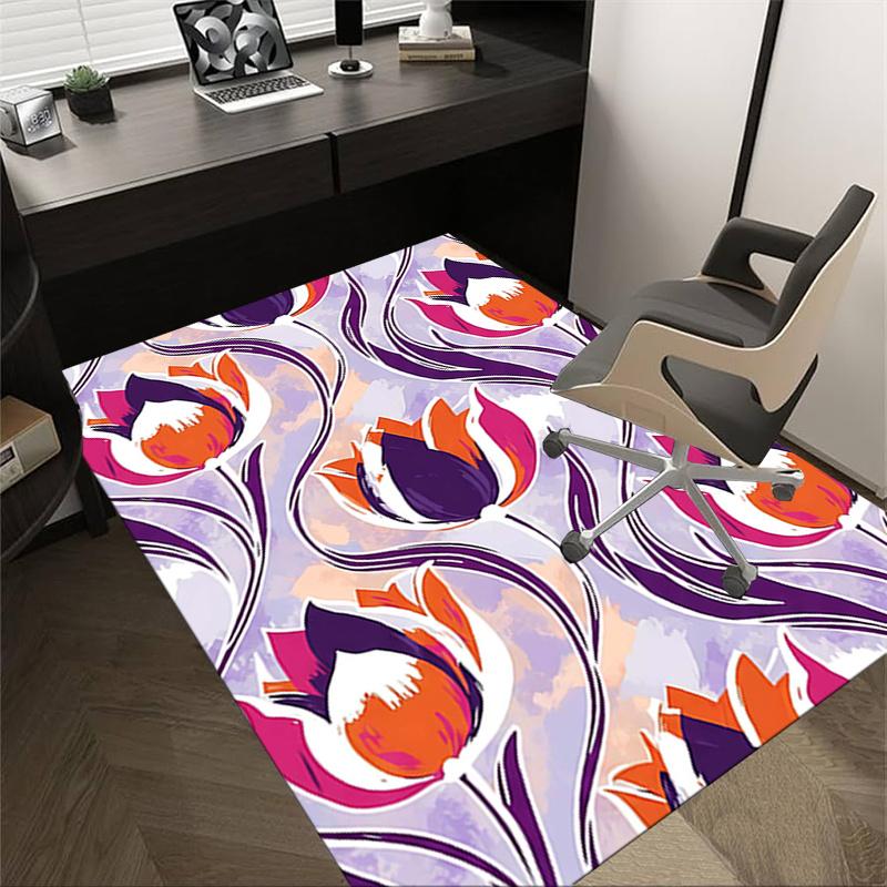1pc Tulip Pattern Area Rug Soft Flannel Floor Mat for Living Room, Bedroom and Carpet, Sofa Coffee Table Floor Mat, Decorative Rug Q03
