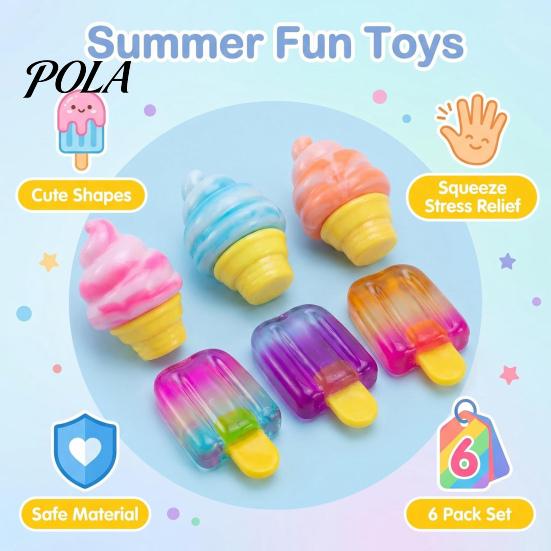 Soft Sensory Toy TPR Stress Relief Set, Slow-Rising Jellyfish, Ice Cream, Bunny Slow Hand Exercise Ball Rising Squeeze Toys, Odorless Fidget