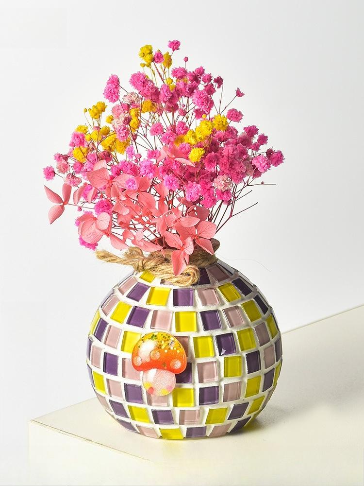 1pc Wooden DIY Craft Kit Mosaic Vase