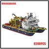 Bateau de Recherche Catamaran High-Tech Briques de Construction MOC Modèle de Navire de Guerre Puzzles Briques Jouets Ensembles Cadeaux de Noël pour Enfants