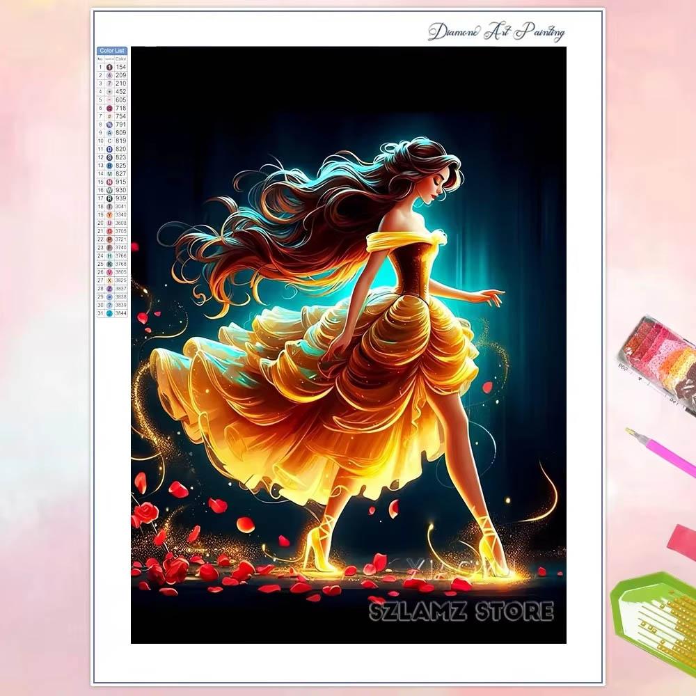 Bellissima Collezione Principessa Elfa del Balletto Pittura Diamante 5D Piena di Diamanti Pittura Diamante Applicata a Mano Kit Pittura Decorativa Animata