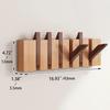 [Wall-Mounted Coat Rack] 1pc Natural Wood Wall-Mounted Coat Rack with Hooks -Piano-Shaped Accordion Design,Walnut Finish,Space-Saving Vertical Storage