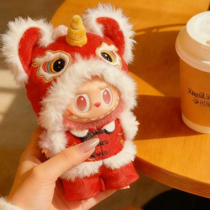 15cm Doll Outfit Set Red Yellow Lion Dance Costume BJD SD Dolls Clothing Only