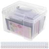 1 Stück Fotoaufbewahrungsbox Grußkarten-Aufbewahrungsbox mit 6 herausnehmbaren verstellbaren Trennwänden und Aufkleberfach Organizer-Boxen