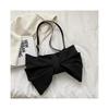 (Black)Fashion Bowknot Shape Tote Bow Tie Pleated Shoulder Bag Women's Crossbody Bags Large Capacity Lighweight Commuter Bags