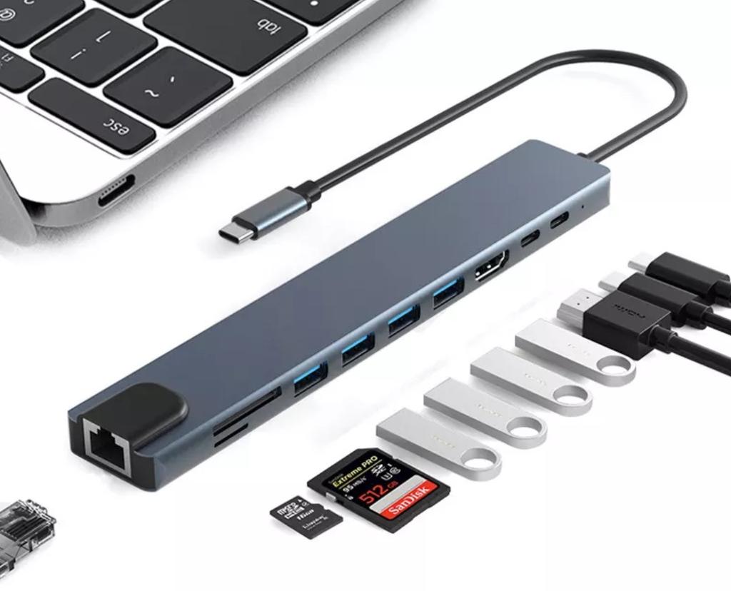 Dockingstation HUB USB-C HDMI 4k USB 3.0 87W LAN PD Power Delivery 87W