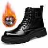 New Designer Genuine Leather Boots for Men Autumn Winter British Wool Motorcycle Boots Man Fashion Casual Platform Shoes Male