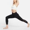 Nike Yoga Mesh-Einsatz Einfarbig Gekürzte Leggings Damen Leggings Schwarz DD5561-010