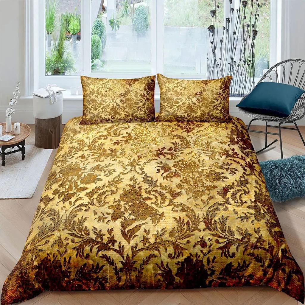 Victoria Baroque Bedroom Quilt Set Three-Piece Bohemian Exotic Duvet Set