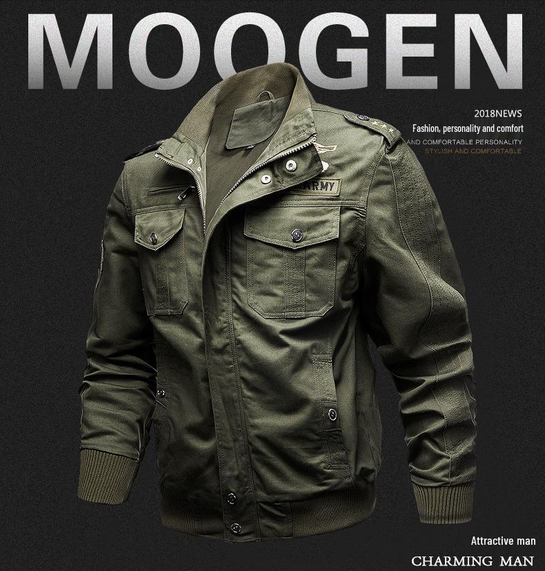 Men's Autumn/Winter Military-Style Cotton Jacket, Plus Size, Trendy Workwear 9931