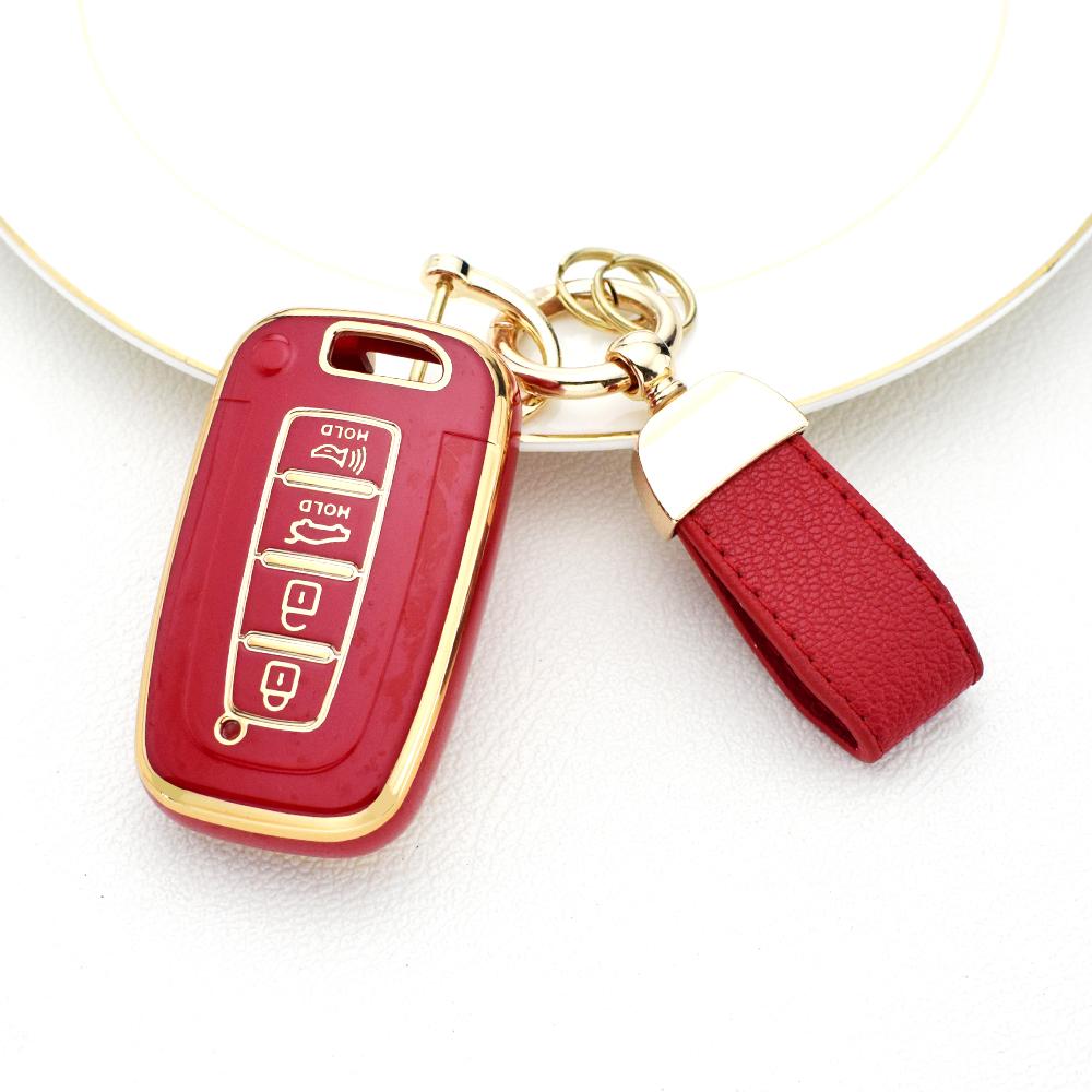 4 Button Smart Car Key Case Cover Fob For Hyundai IX35 Elantra Sonata 8 9 For Kia Sportage K5 K2 Sorento Optima Forte 2011-2016 Keychain