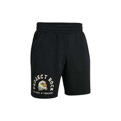 Animal Letter Print Straight Leg Fleece Comfortable Casual Shorts Men Shorts Black 1383211-001