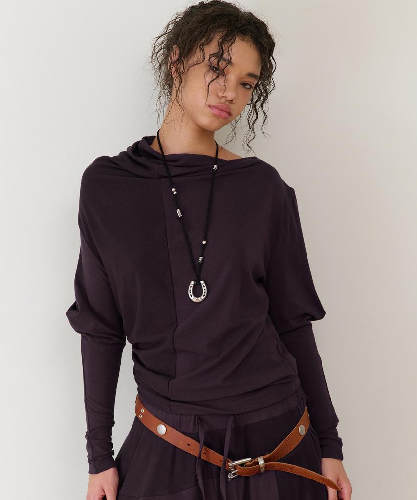 THEVINYLHOUSE Twisted Drape Top(W) Purple