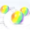 Rainbow Stress Ball Squeeze Toy Slow Rising Stress Relief Colorful Flour Ball Home Office Desk Toy Decompression Tool