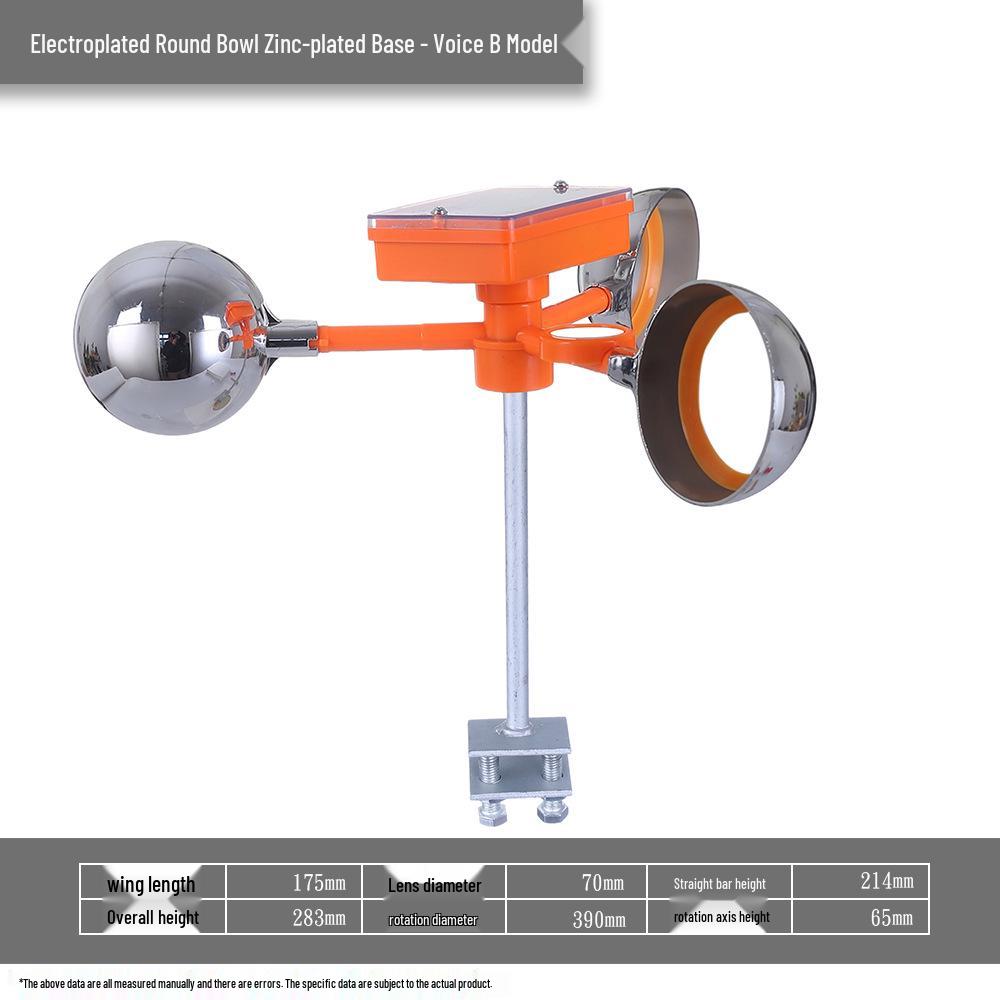Solar-Powered Reflective Bird Repeller for Orchards, Fish Ponds, and Farmland