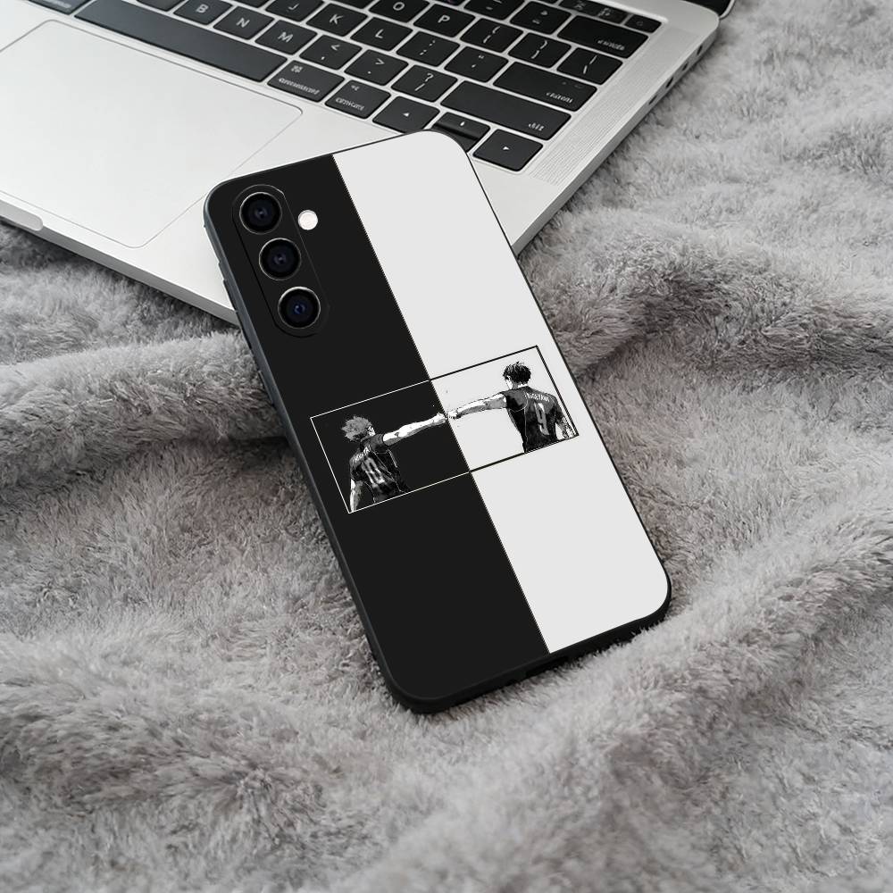 Shonen anime-H-Haikyu Phone Case For Samsung Galaxy A73,A71 A72,A70,A53,A52,A51,Soft Silicone Black Cover
