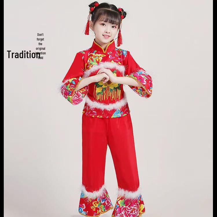 

Children s New Year Festival Red Lantern Dance Costume 140 cm