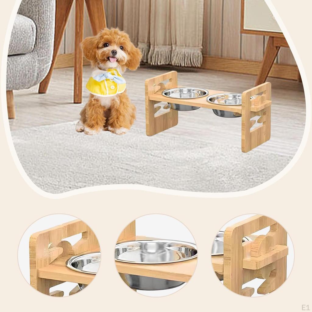 Elevated Cat Bowls Dog Food Water Bowl Stand Raised Feeding Station Pet Feeder for Puppy