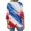 Damenmode Lässig Rundhals Bedrucktes 3/4 T-Shirt Top