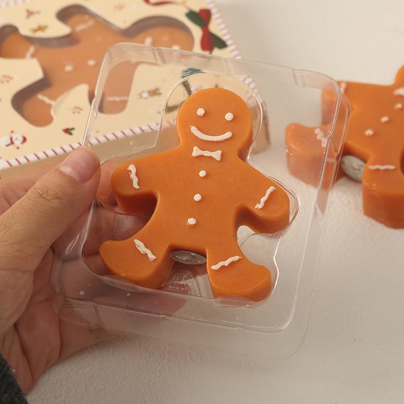 Gingerbread Man Aromatherapy Candle – Christmas Cartoon Fragrance Ornament and Small Gift