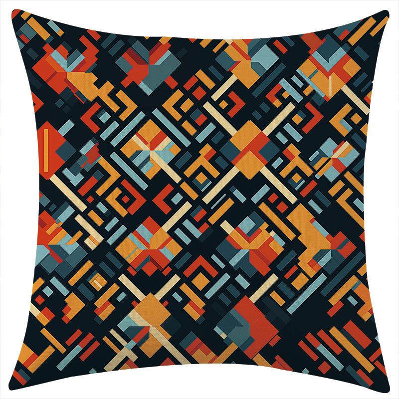 

New Abstract Art Series Linen Pillowcase Car Sofa Lumbar Pillow Cushion 45 * 45 separate pillow cover