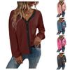 Women's Fashion Casual Single Breasted Cardigan Color Long Sleeve Jacket
