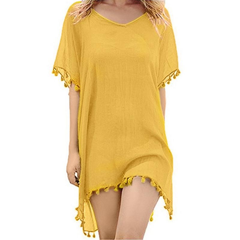 Cover Up Dress Swimsuit Bikini Beach Wear Women's Tassel Bathing Suit Beach Sun Protection Clothing