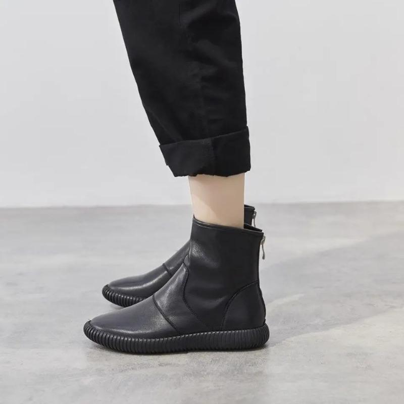 Fashion Booties White Platform Female Ankle Boots Work Sneakers Chunky Leather Short Shoes for Women Sports Flat Footwear 2025 Pu