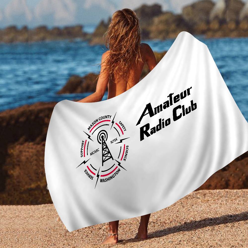 Licensed H-Ham Retro Radio Bath Towel Microfiber Soft Water Absorbing Breathable For Girl Kids Decorative Cartoon Beach Towel